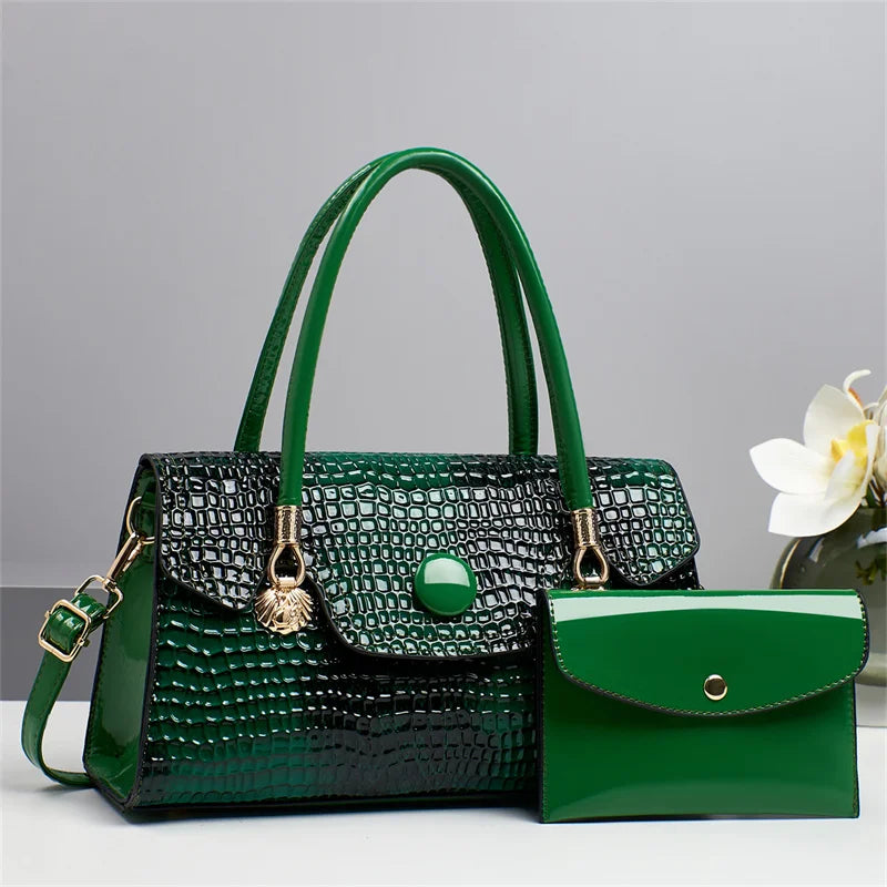 2025 Bag for Women Two Pieces Set Fashion Ladies Handbag Big Capacity Shoulder Large Capacity Bag for Business Versatile Handbag