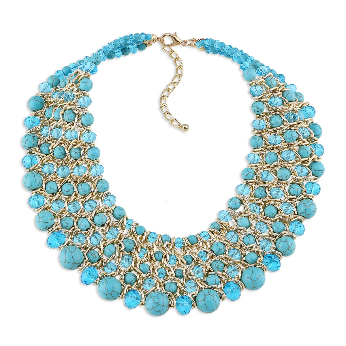 Bohemian Crystal Beaded Statement Necklace for Women