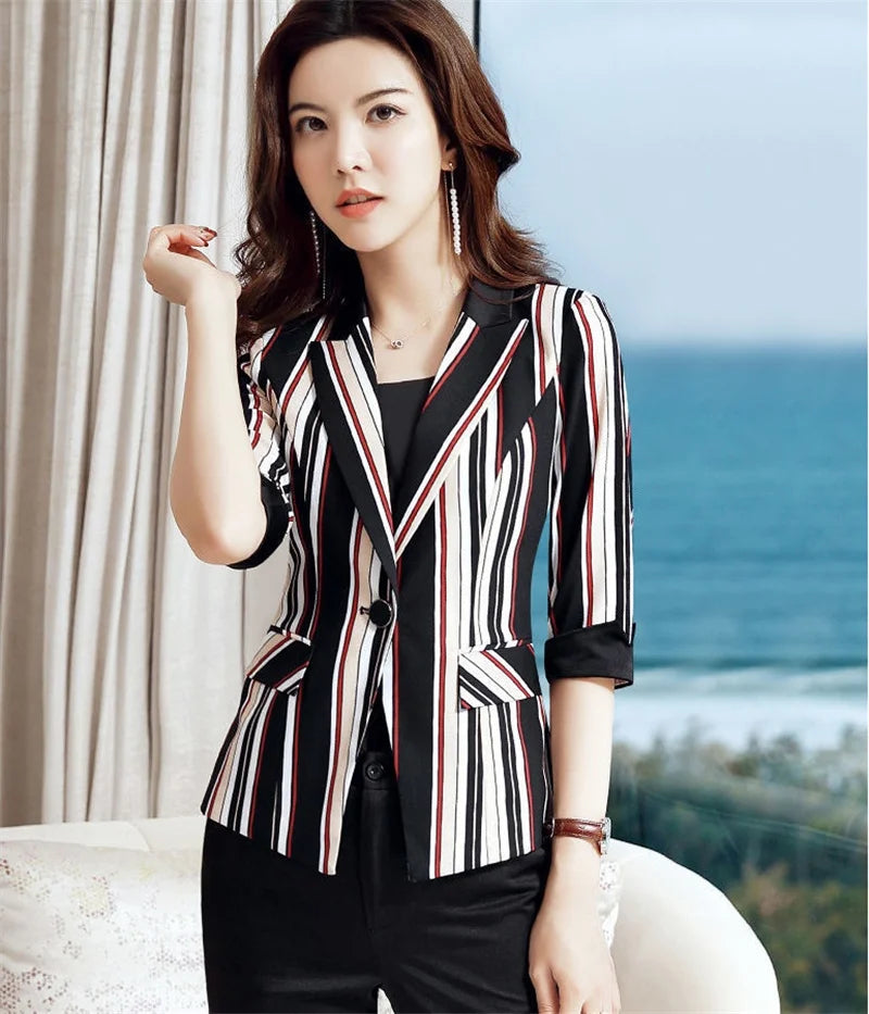 Polka Dot Ssuit Jacket Female Ins Spring Summer 2024 New Korean Thin Section Slim Fashion Print A Buckle Blazer Mother Tide 427