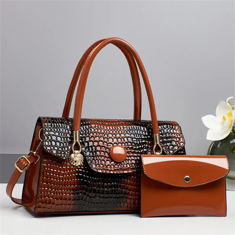 2025 Bag for Women Two Pieces Set Fashion Ladies Handbag Big Capacity Shoulder Large Capacity Bag for Business Versatile Handbag