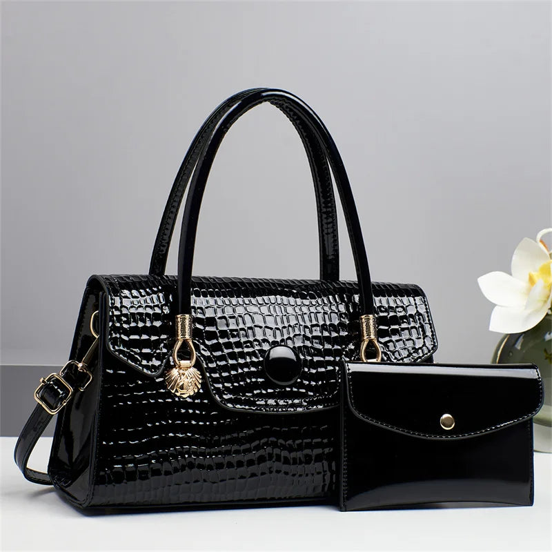 2025 Bag for Women Two Pieces Set Fashion Ladies Handbag Big Capacity Shoulder Large Capacity Bag for Business Versatile Handbag