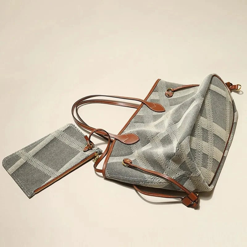 2025 New Casual Fashion Canvas Tote Bag Large Capacity Women's Handbag New Simple Style Travel Bag Fitness Bag