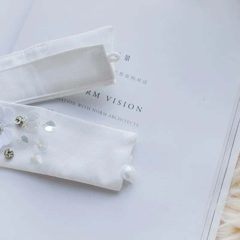 Fashion Women Sequins Detachable Collars Faux White Black False Collars Woman Tie Fashion Removable Diamond Fake Collar Women