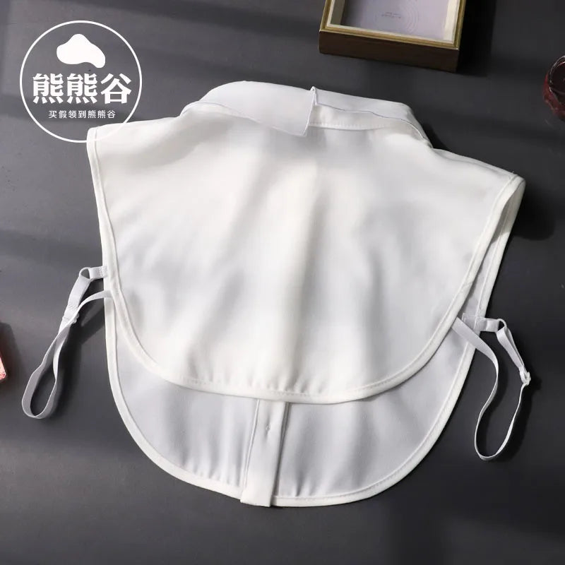 Big Front Bow Tie Fake Collar Women Detachable Collars Chiffon False Collars Woman Decoration Lapel Collar Clothes Accessories
