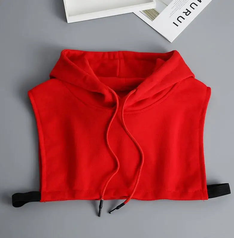 Hooded Detachable Women Shirt Fake Collar Stripe False Collars Woman Warm Half Shirt Women Black White Clothes Shirt Accessories