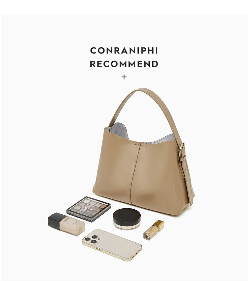 2025 Luxury Top Layer Vegetable Tanned Cowhide Leather Tote Bag Large Capacity Genuine Leather Shoulder Crossbody Bag for Women
