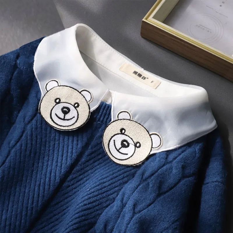Big Front Bow Tie Fake Collar Women Detachable Collars Chiffon False Collars Woman Decoration Lapel Collar Clothes Accessories