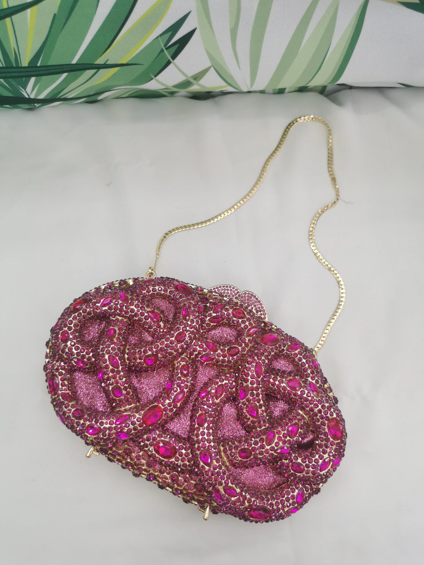 Lady Hot pink/Green/Silver Rhinestone Bags Luxury Fashion Female Diamond Crystal Clutch Elegant Gold Metal Wedding Dinner Purses