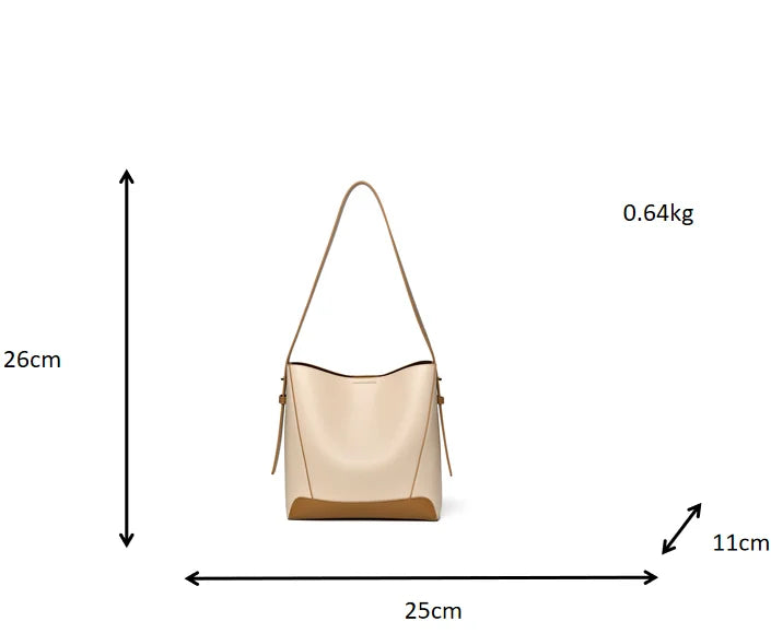 Women's Practical Summer Fashion Bucket Bag Large Capacity Durable Single Shoulder Crossbody Design Zipper Closure for Commute