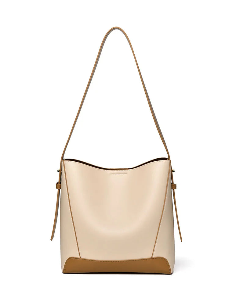 Women's Practical Summer Fashion Bucket Bag Large Capacity Durable Single Shoulder Crossbody Design Zipper Closure for Commute