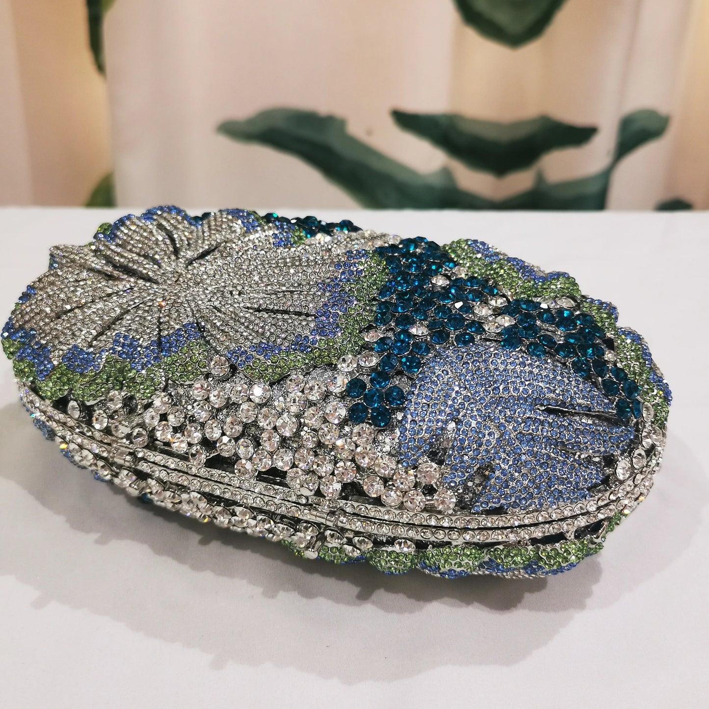 Blue/Yellow/White Multicolored Diamond Crystal Clutch Rhinestone Women Clutches High Quality Phone Wallet Best Party Purse Bag