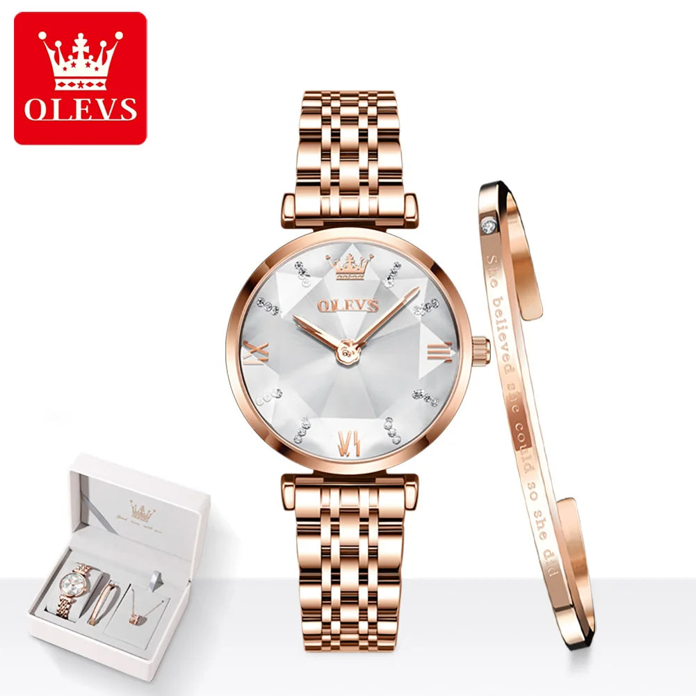 OLEVS 6642 Luxury Quartz Watch for Women Ladies New Wristband Fashion Wrist Watch 2025 Hot Sell Fashion Women Watches