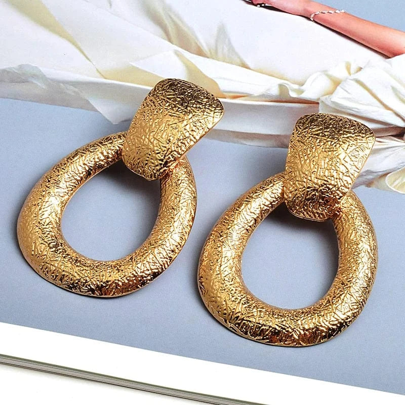 Wholesale Gold Color Metal Drop Earrings Fine Jewelry Accessories Hanging Dangle Long Pendientes Bijoux For Women Christmas Gift