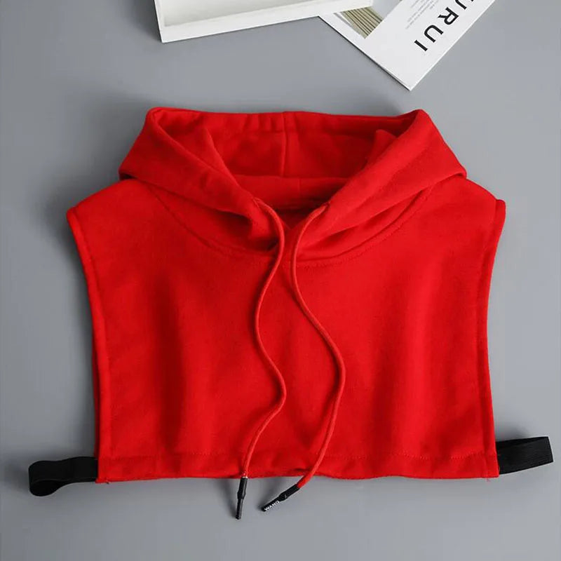 Hooded Detachable Women Shirt Fake Collar Stripe False Collars Woman Warm Half Shirt Women Black White Clothes Shirt Accessories