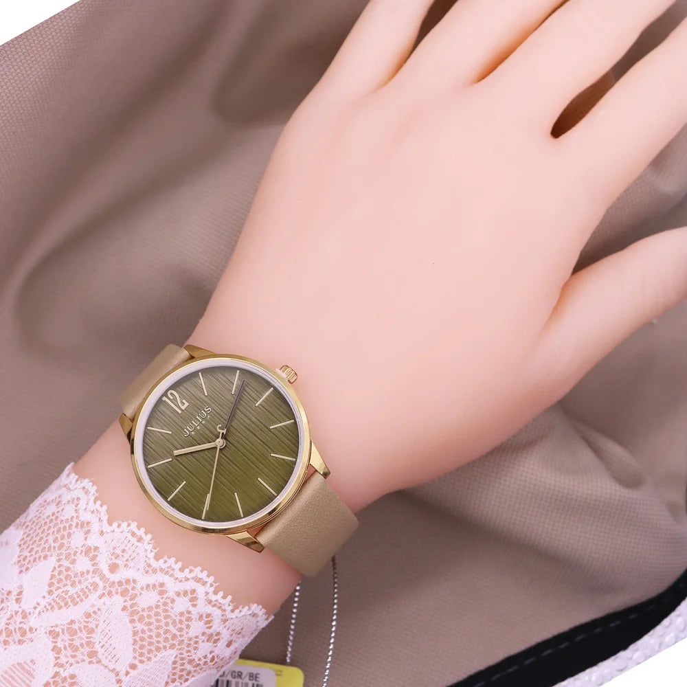 Julius Lady Women's Watch Japan Quartz Elegant Classic Fashion Simple Hours Bracelet Real Leather Girl Birthday Gift No Box