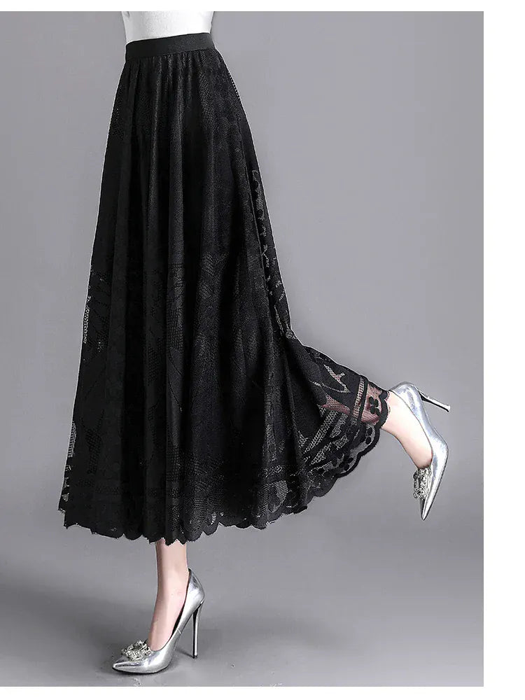 Elegant Lace Maxi Skirt