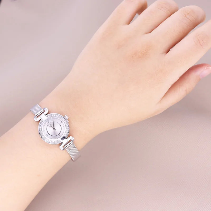 Small Julius Lady Women's Watch Retro Clock Japan Quartz Fashion Hour Dress Stainless Steel Bracelet Girl's Birthday Gift No Box