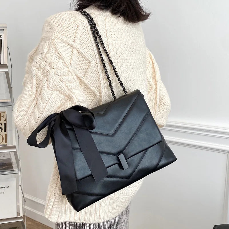2025 NEW Trend High End INS PU Leather Chains Shoulder Bag Large Capacity Women's Handbags