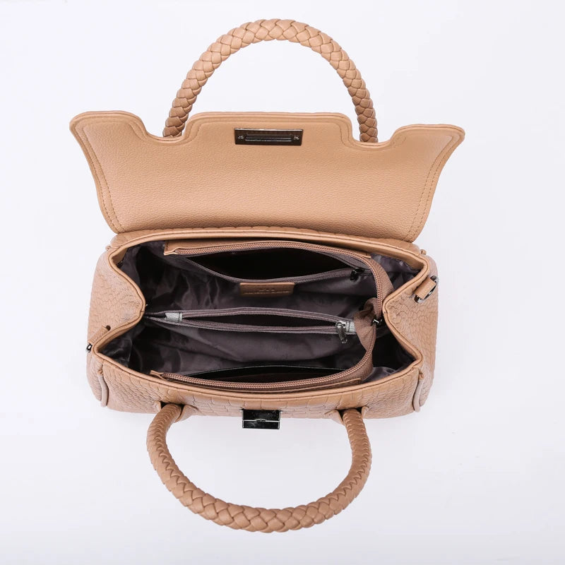 2025 Women's Fashion Handbag Durable Zipper Closure Convenient Polyester Material Versatile Stylish Two Handles for Outfitting
