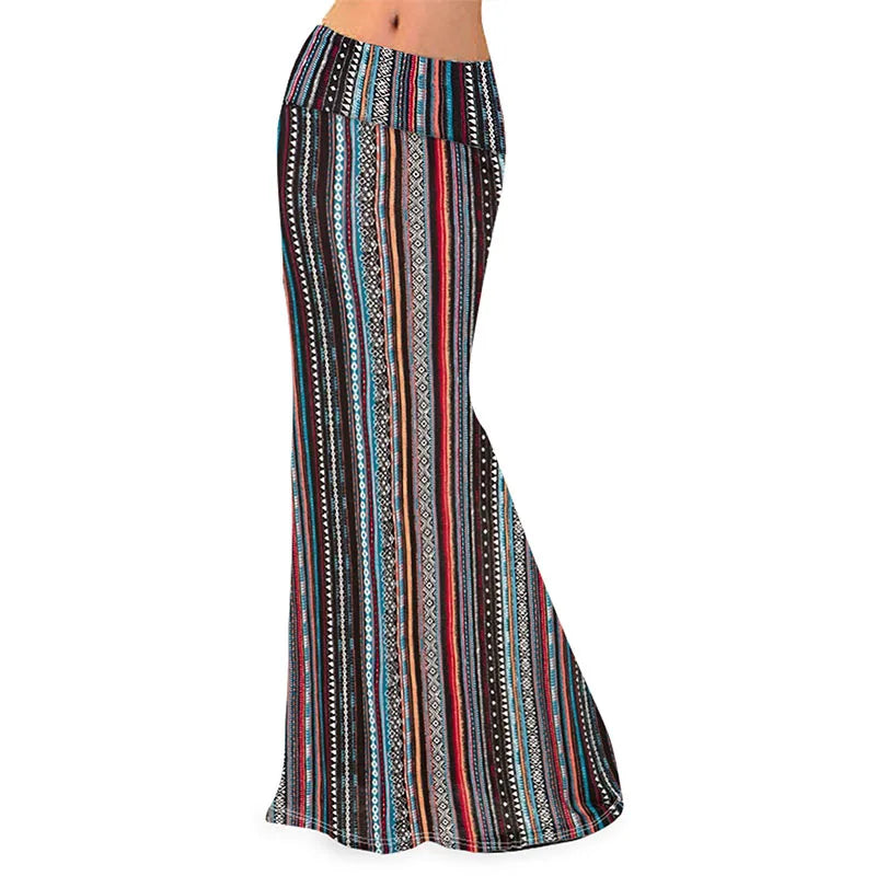 Fashion Pinted Long Skirts Womens Maxi Skirt Summer Sexy Fashion Female Floral High Waist Pencil Skirts Women Mujer Faldas