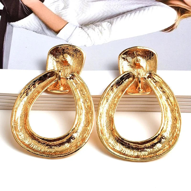 Wholesale Gold Color Metal Drop Earrings Fine Jewelry Accessories Hanging Dangle Long Pendientes Bijoux For Women Christmas Gift
