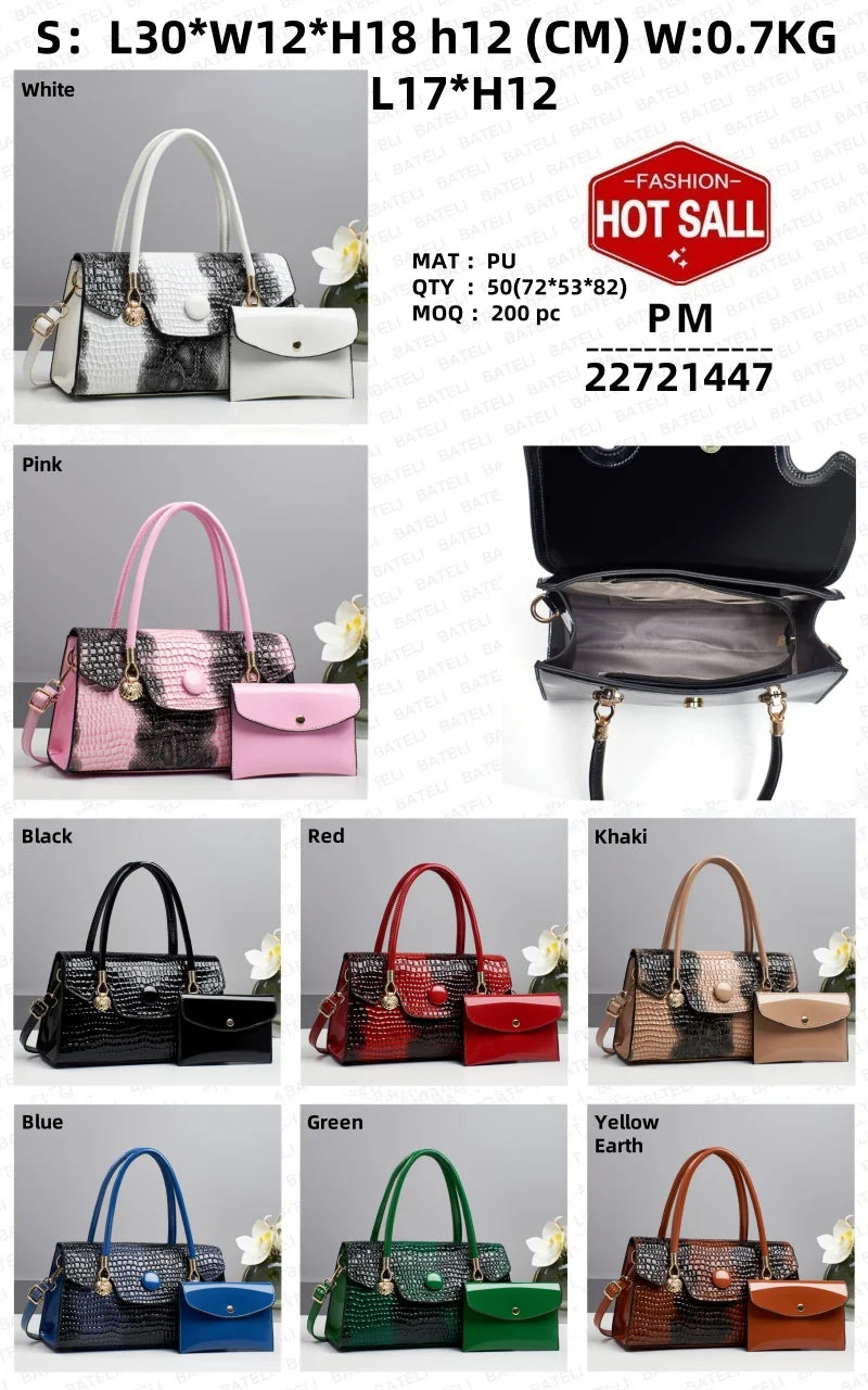 2025 Bag for Women Two Pieces Set Fashion Ladies Handbag Big Capacity Shoulder Large Capacity Bag for Business Versatile Handbag