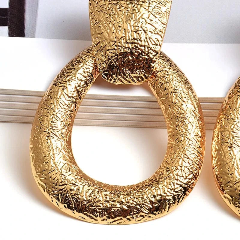 Wholesale Gold Color Metal Drop Earrings Fine Jewelry Accessories Hanging Dangle Long Pendientes Bijoux For Women Christmas Gift