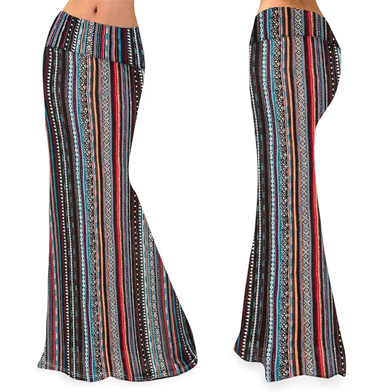 Fashion Pinted Long Skirts Womens Maxi Skirt Summer Sexy Fashion Female Floral High Waist Pencil Skirts Women Mujer Faldas