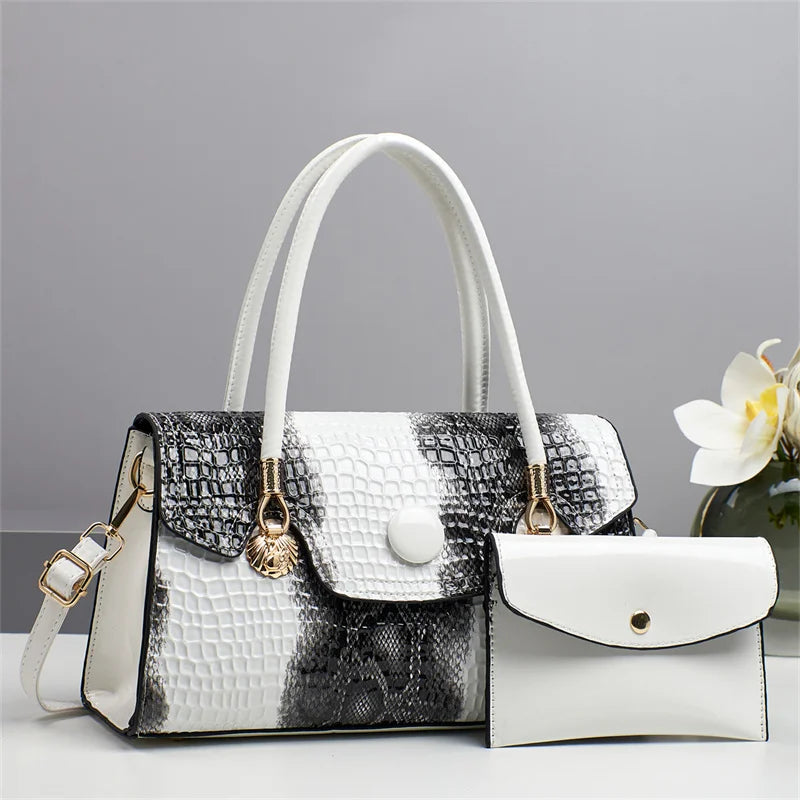 2025 Bag for Women Two Pieces Set Fashion Ladies Handbag Big Capacity Shoulder Large Capacity Bag for Business Versatile Handbag