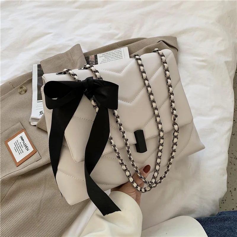 2025 NEW Trend High End INS PU Leather Chains Shoulder Bag Large Capacity Women's Handbags