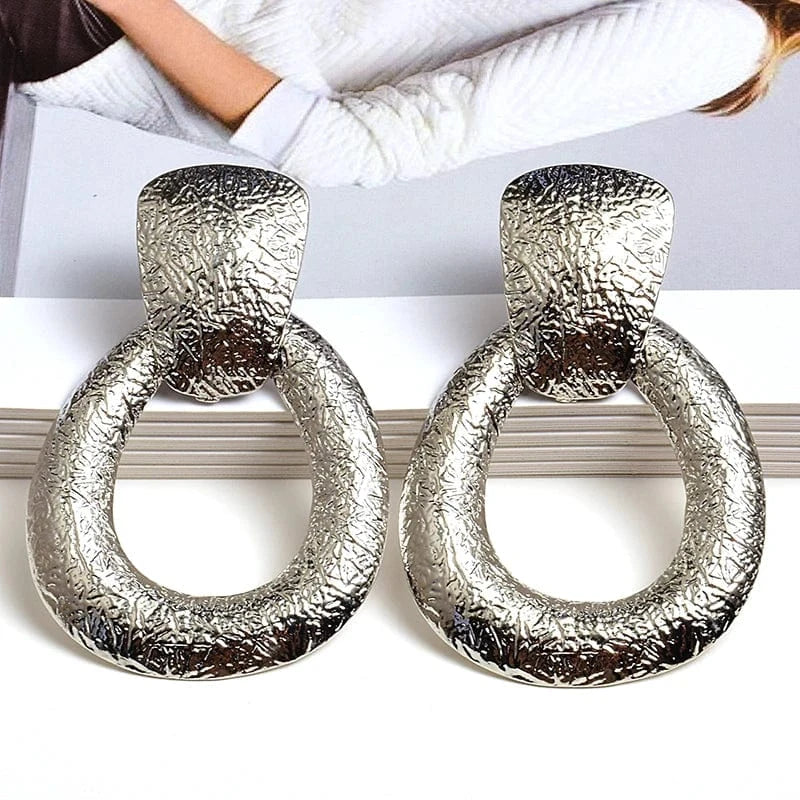 Wholesale Gold Color Metal Drop Earrings Fine Jewelry Accessories Hanging Dangle Long Pendientes Bijoux For Women Christmas Gift