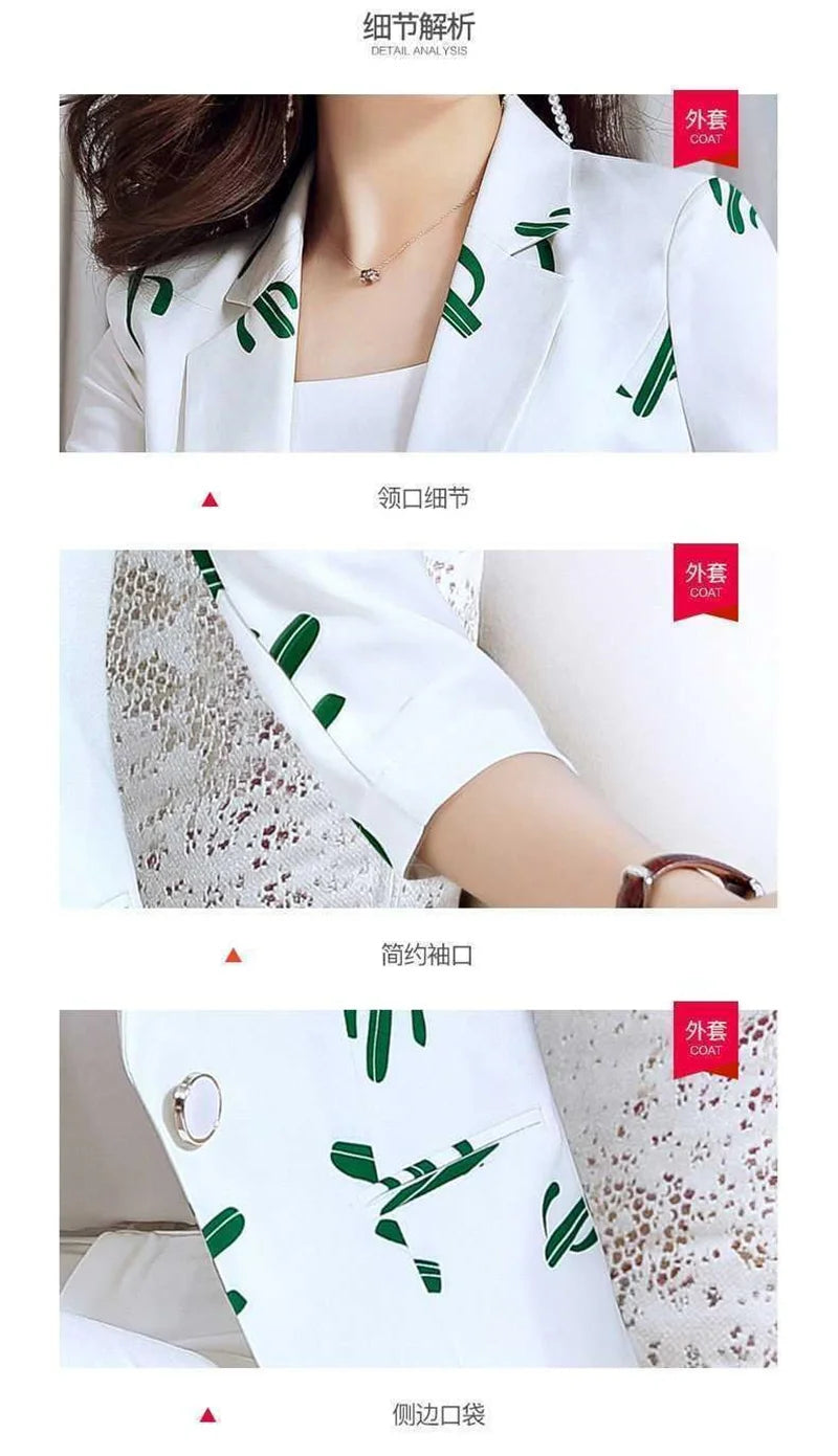 Polka Dot Ssuit Jacket Female Ins Spring Summer 2024 New Korean Thin Section Slim Fashion Print A Buckle Blazer Mother Tide 427