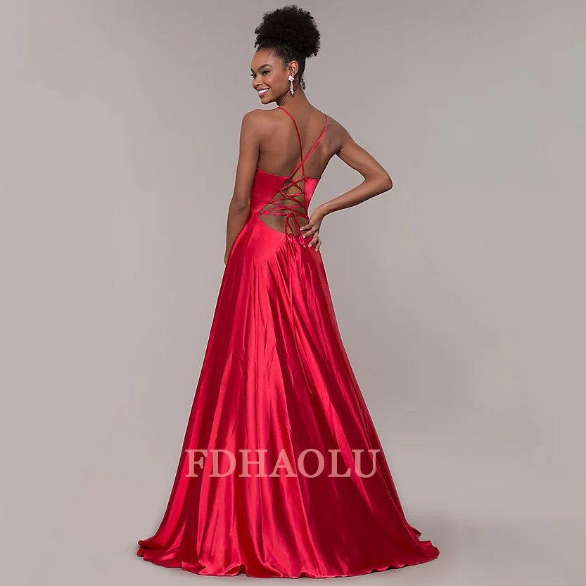 Sexy Burgundy Prom Dresses Green Red Front Split Long Party Evening Gowns With Cross Back vestidos de fiesta largos Customized