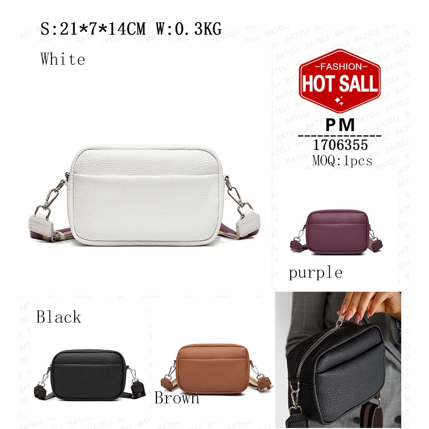 Wholesale Trendy and Fashionable Women's Single Shoulder Crossbody Bags Solid Color Zipper Closure PU Backpacks