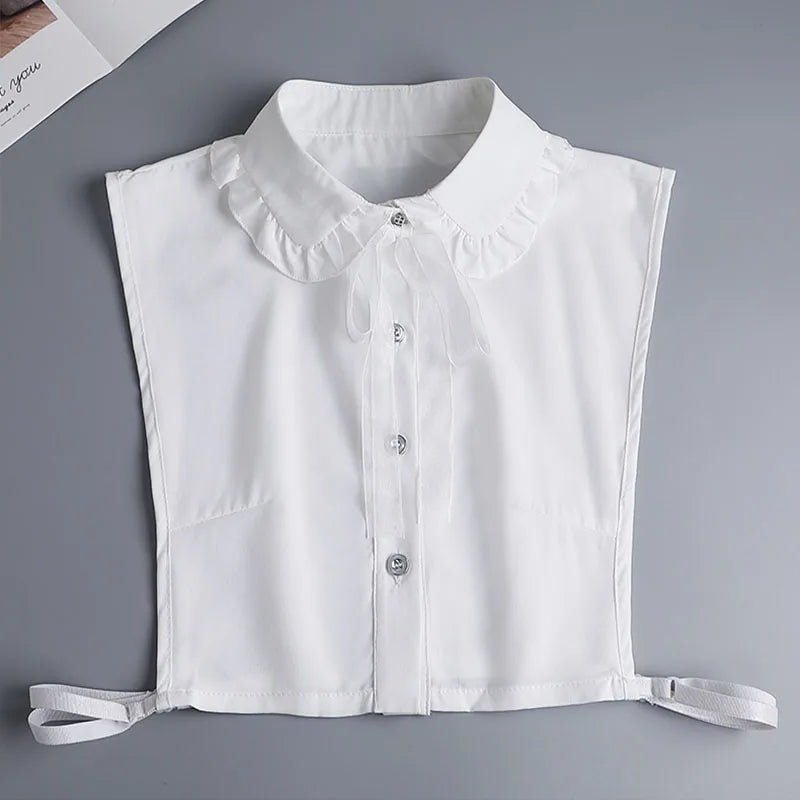 White Fake Collar Shirt Women Shawl Detachable Shirt Collar Lace False Collar Lapel Blouse Women Clothes Accessories Faux Col