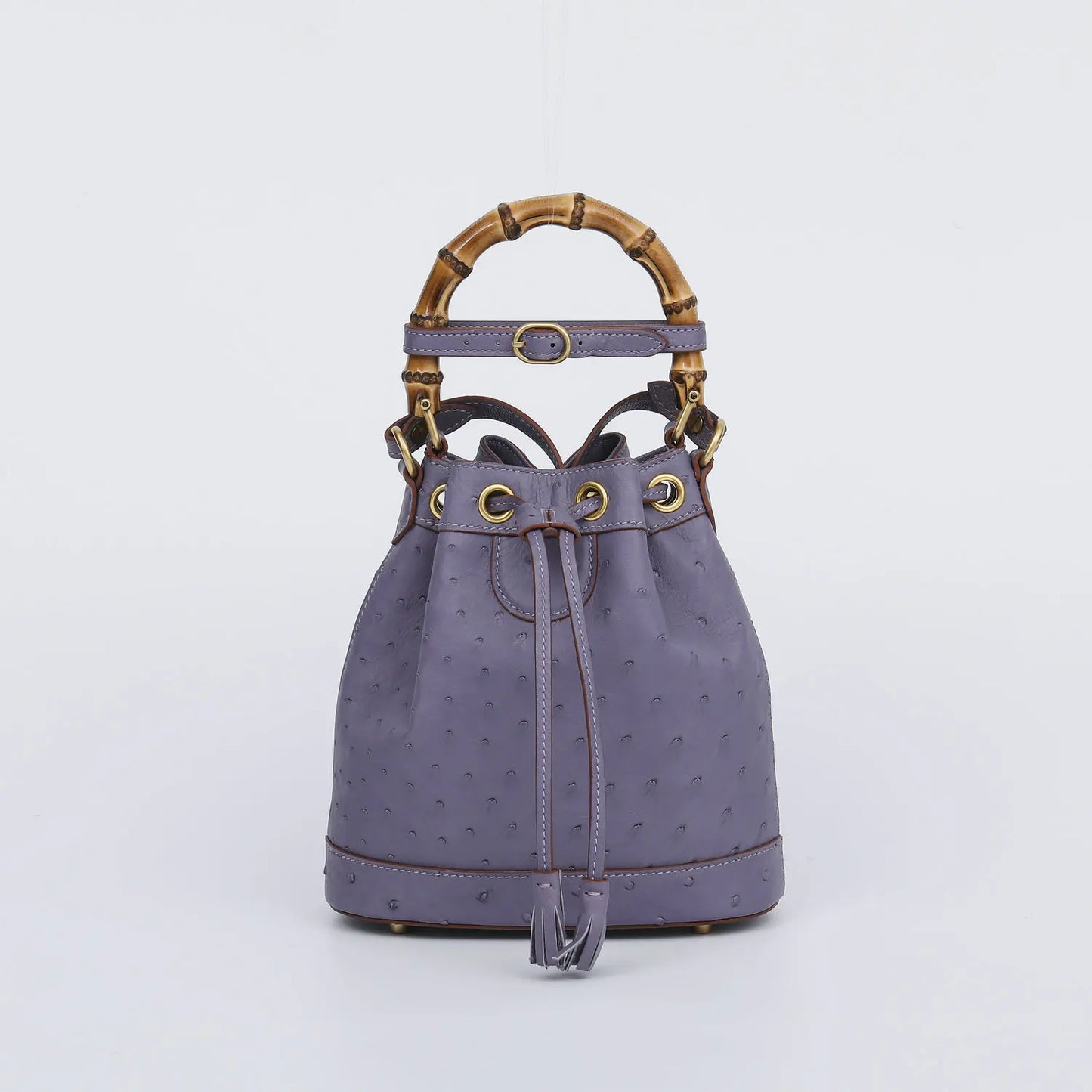 2025 New Ostrich Leather Women's Top-handle Bags Fashion Genuine Leather Lady Bucket Bag Luxury Shoulder Crossbody Bag