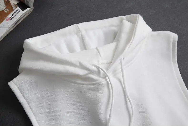 Hooded Detachable Women Shirt Fake Collar Stripe False Collars Woman Warm Half Shirt Women Black White Clothes Shirt Accessories