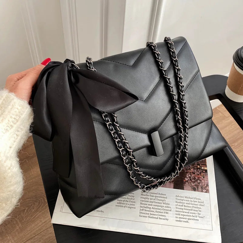 2025 NEW Trend High End INS PU Leather Chains Shoulder Bag Large Capacity Women's Handbags