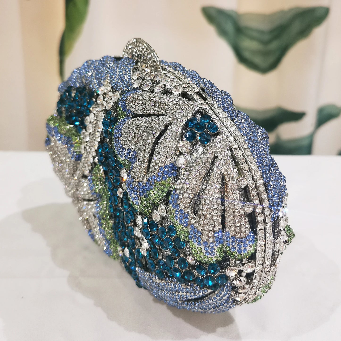 Blue/Yellow/White Multicolored Diamond Crystal Clutch Rhinestone Women Clutches High Quality Phone Wallet Best Party Purse Bag