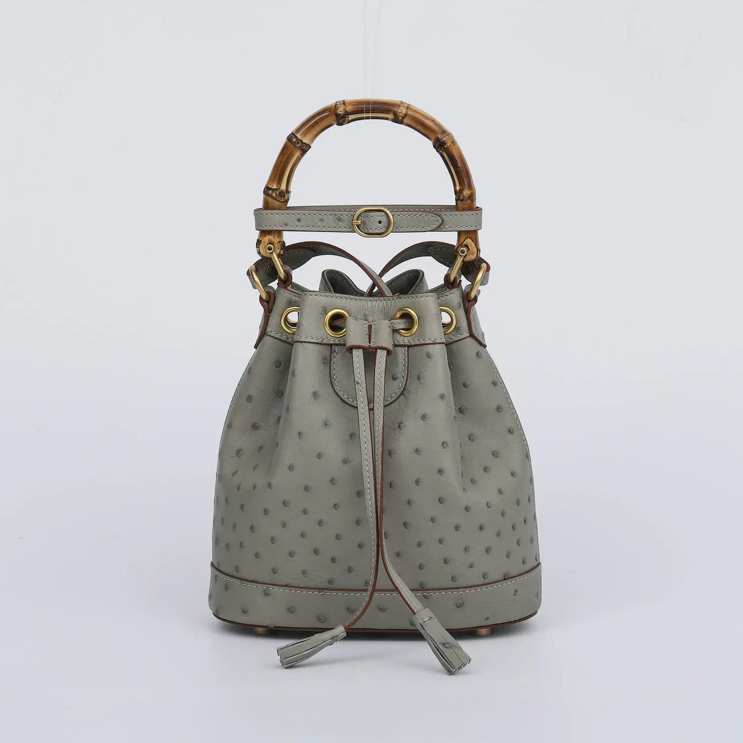 2025 New Ostrich Leather Women's Top-handle Bags Fashion Genuine Leather Lady Bucket Bag Luxury Shoulder Crossbody Bag