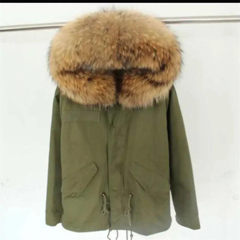 Winter Thick Warm Parkas Women Mink Detachable Inner Fur One Coat Long FauxFur Mink Cotton Jackets Female Hooded Chaquetas Mujer