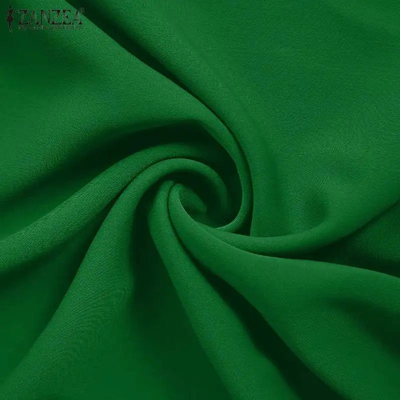 ZANZEA 2024 Summer Women Party Elegant Jumpsuits Wide Leg Rompers Solid Color Wide Leg Playsuits Holiday Chic Sleeveless Overall