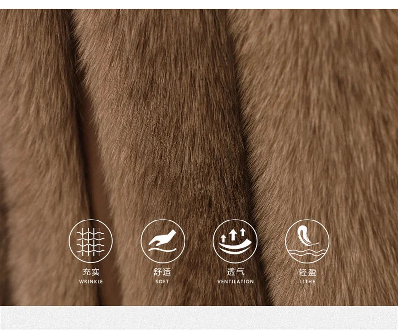 High Quality Imitation Fox Fur Vest Jacket Women Fur Vest Jacket 2024 Winter Waistcoat Short Fur Vest Female Vestcoat Sleeveless
