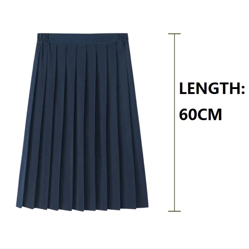 Preppy Black XS - 5XL Pleated Mini Skirt Short Women Summer Autumn Uniform High Waisted Skirts Knee Length Saia Feminina