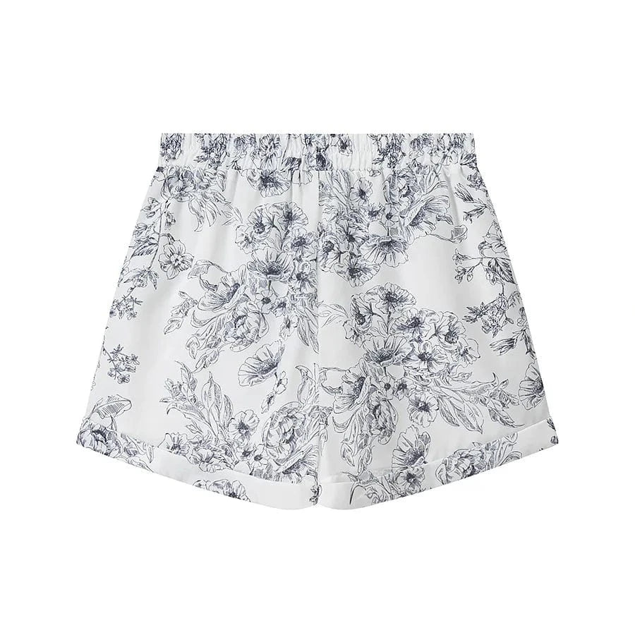 PB&ZA Set Woman 2 Pieces 2025 Fashion Printed Coat and Shorts Set Female + Shorts Skirts Women's Suit