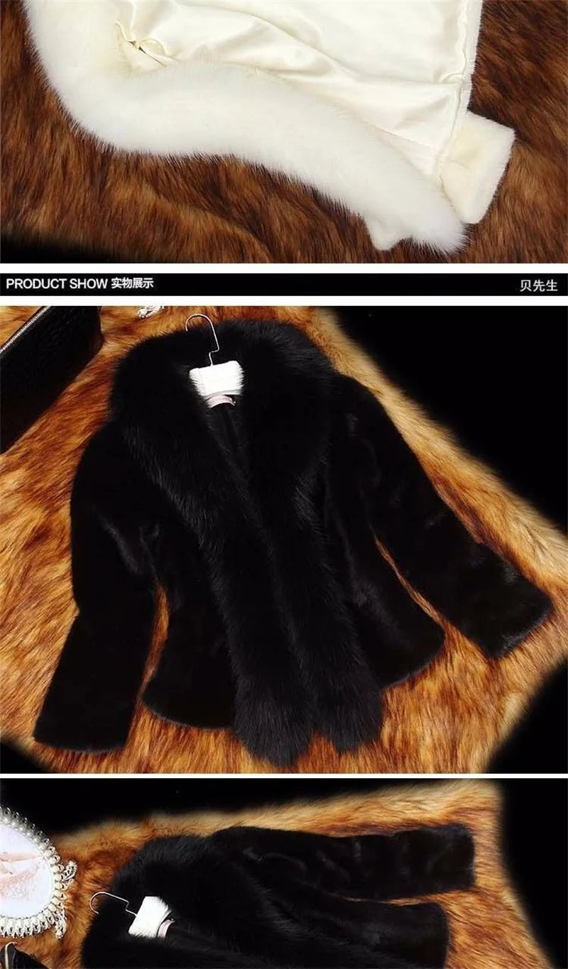 White Faux Fur Coat Women's Short Autumn/Winter 2021 New Imitation Fur Fox Fur Collar Slim Jacket Women Clothes Jacket Female