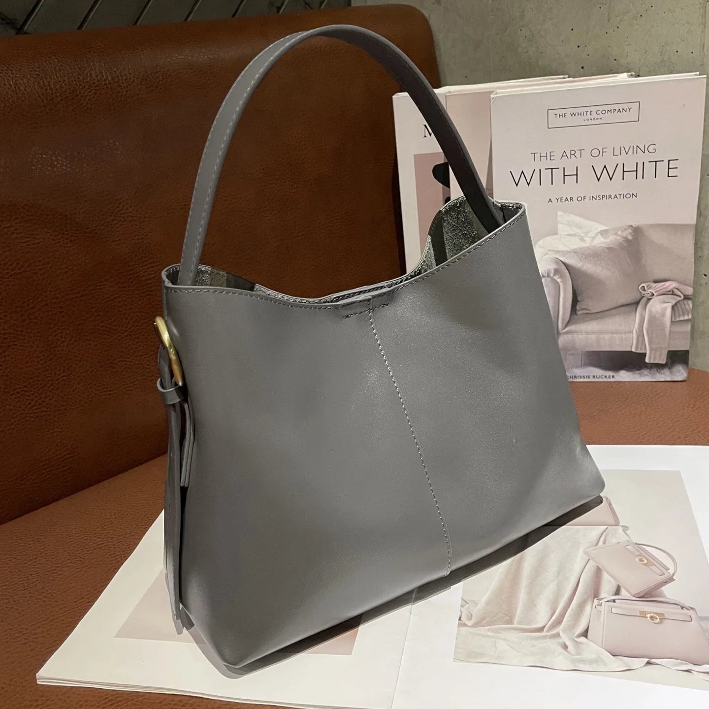 2025 Luxury Top Layer Vegetable Tanned Cowhide Leather Tote Bag Large Capacity Genuine Leather Shoulder Crossbody Bag for Women