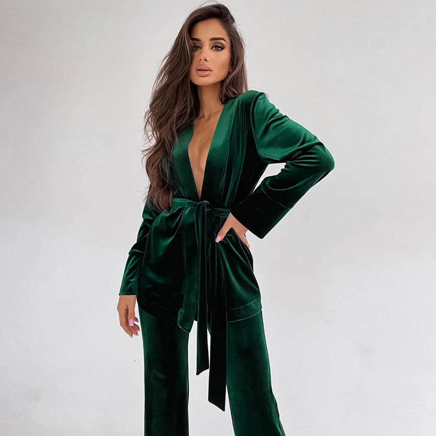 Luxurious Velvet Flannel Pajama Set