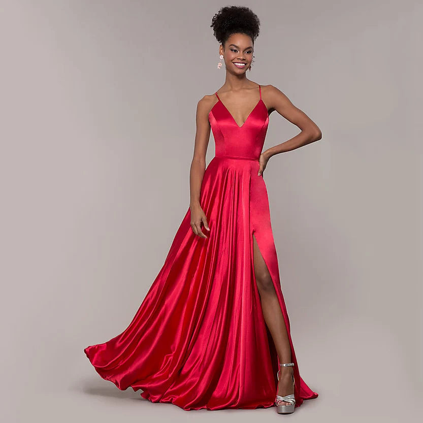 Sexy Burgundy Prom Dresses Green Red Front Split Long Party Evening Gowns With Cross Back vestidos de fiesta largos Customized