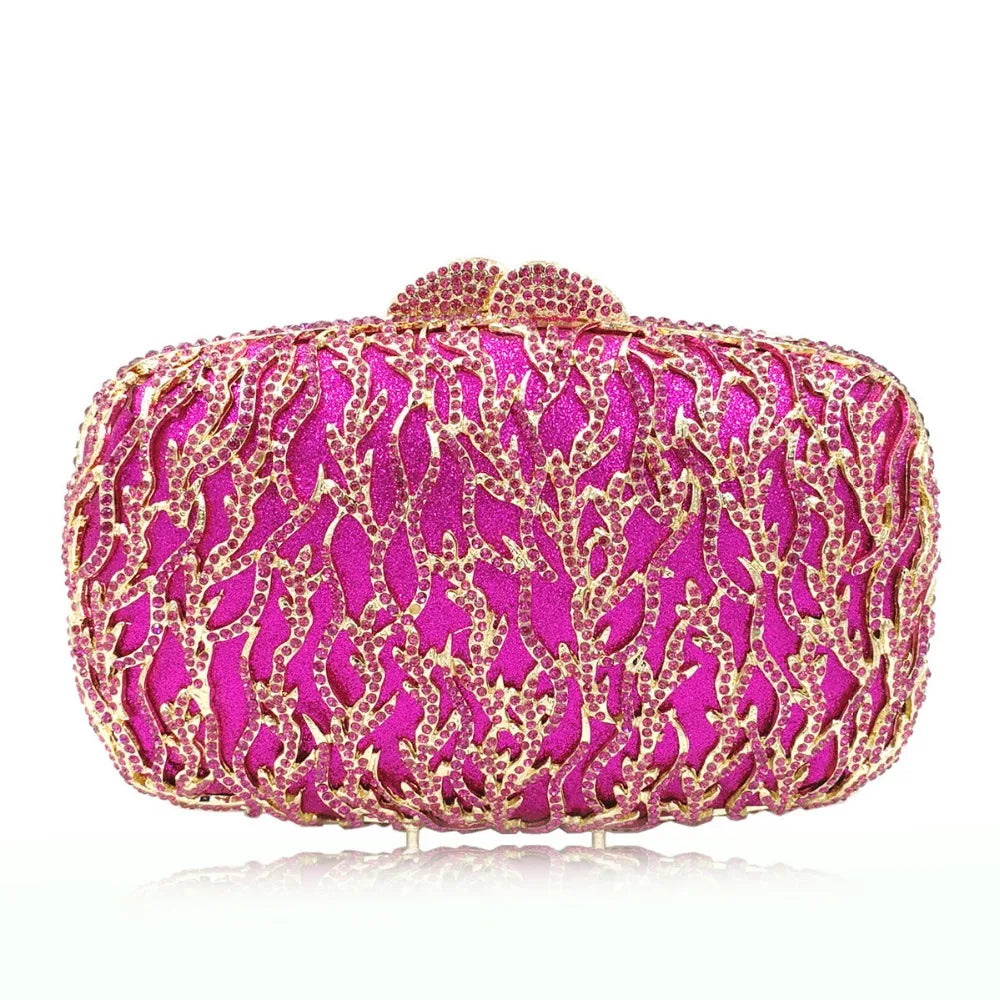 female Hollow Out Golden/black/gray Diamond Wedding Party Handbag Purse Women Crystal Clutch Evening Minaudiere Bag mom gifts